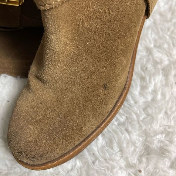 Talbots Brown Leather Suede mid calf Boots. Side zipper gold tone accent SZ 9.5 - Picture 11 of 11